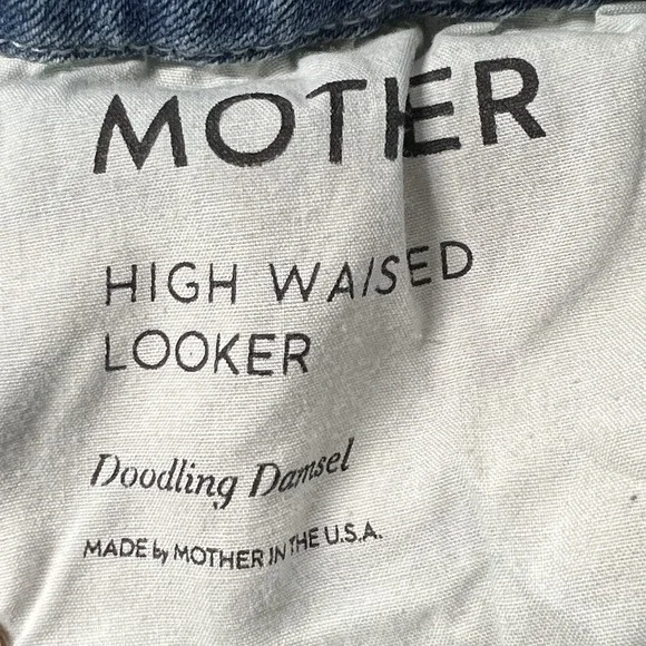 Mother Jeans Womens 25 Blue High Waisted Looker Skinny Distressed Medium Wash - Picture 3 of 11
